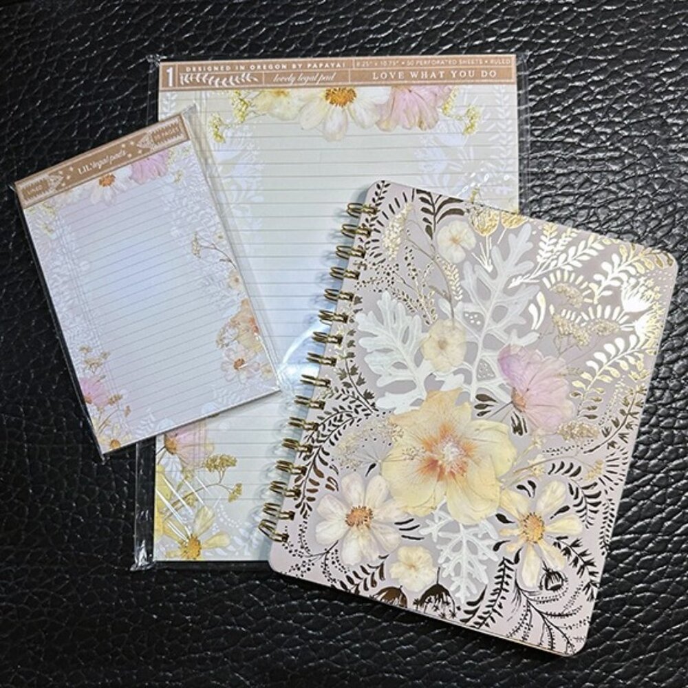 NWT  “Cosmo Lace”  Spiral Notebook/Journal, Legal Pad & Note Pad Bundle  NEW